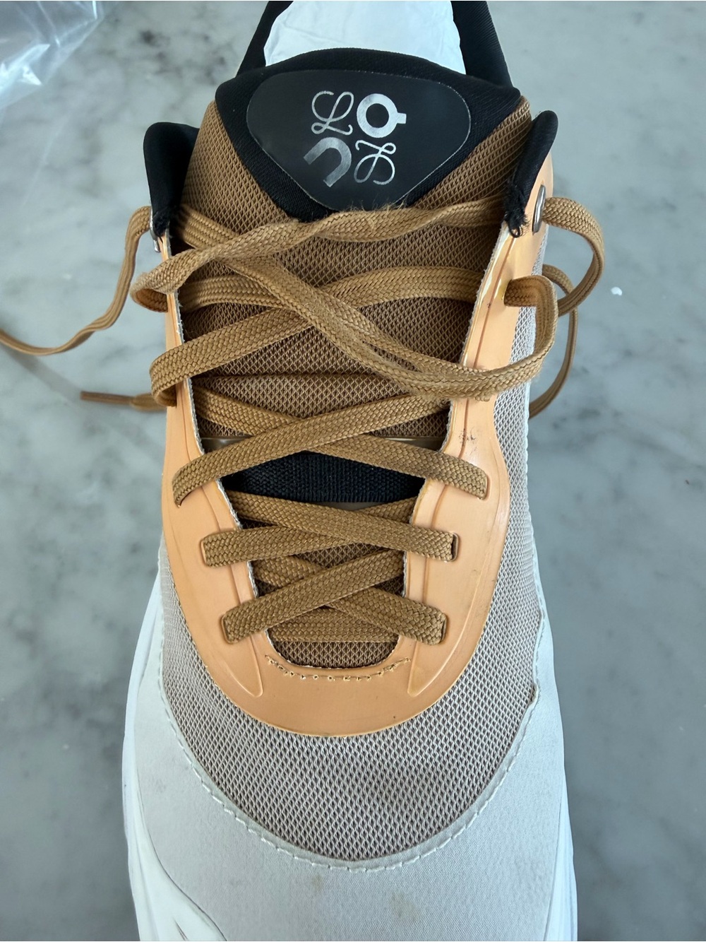 Loewe x OnCloud Cream, Tan & Black Running Sneakers - Picture 8 of 11
